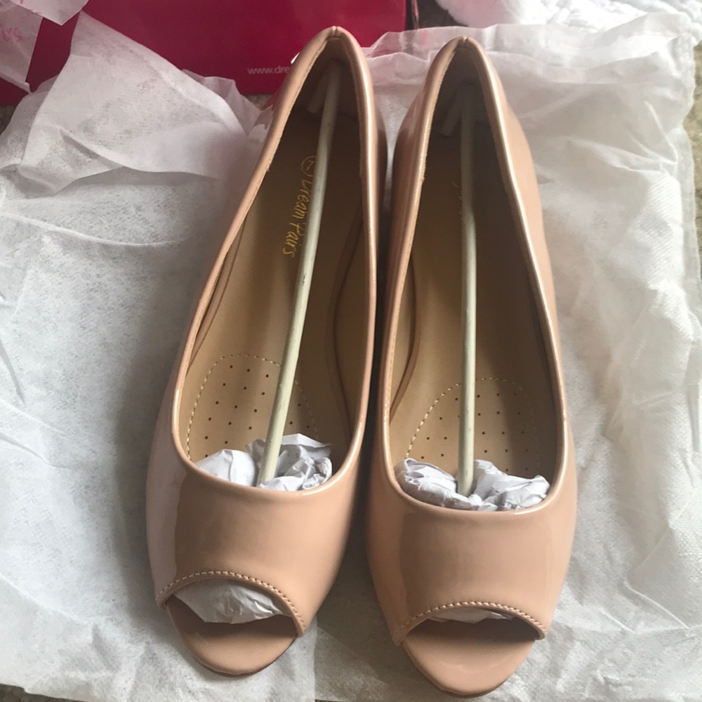 Nude Peeptoe Flats